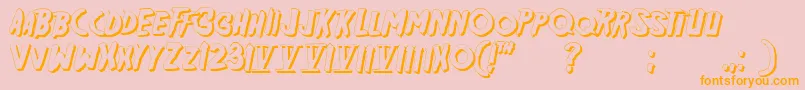 Friday13sh-Schriftart – Orangefarbene Schriften auf rosa Hintergrund