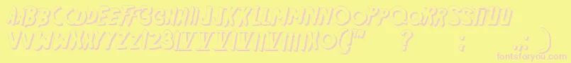 Friday13sh-Schriftart – Rosa Schriften auf gelbem Hintergrund