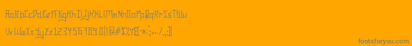 Guangzhou-Schriftart – Graue Schriften auf orangefarbenem Hintergrund