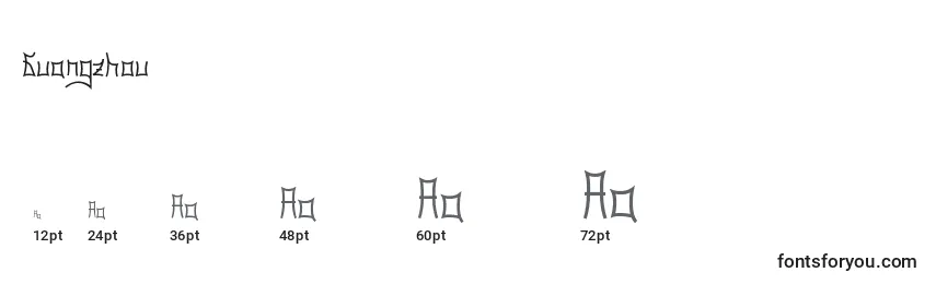 Размеры шрифта Guangzhou