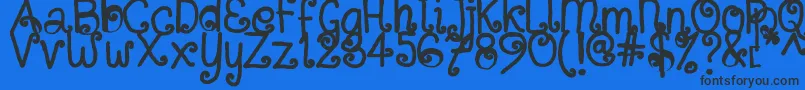 SitujuhHand Font – Black Fonts on Blue Background