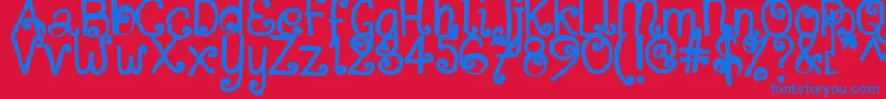 SitujuhHand Font – Blue Fonts on Red Background