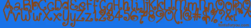 SitujuhHand Font – Brown Fonts on Blue Background