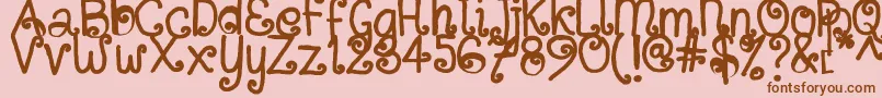 SitujuhHand Font – Brown Fonts on Pink Background