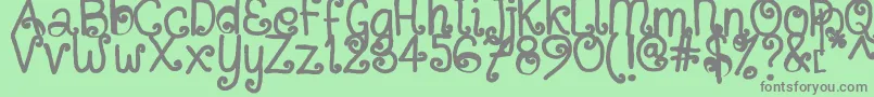 フォントSitujuhHand – 緑の背景に灰色の文字