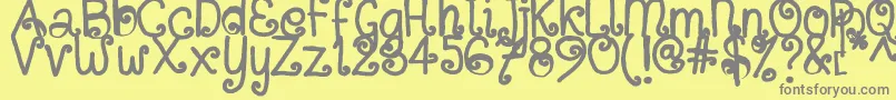 SitujuhHand Font – Gray Fonts on Yellow Background