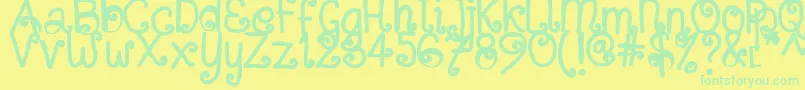 SitujuhHand Font – Green Fonts on Yellow Background