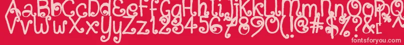 SitujuhHand Font – Pink Fonts on Red Background