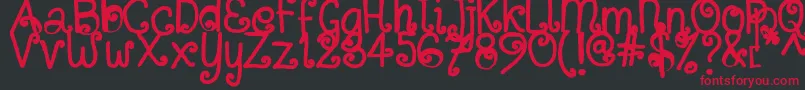 SitujuhHand Font – Red Fonts on Black Background