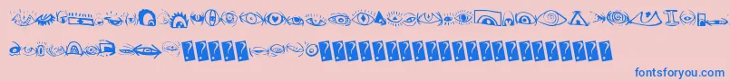 Creaturebuildereyes Font – Blue Fonts on Pink Background