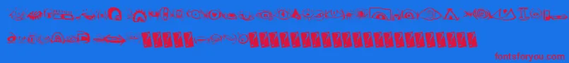 Creaturebuildereyes Font – Red Fonts on Blue Background