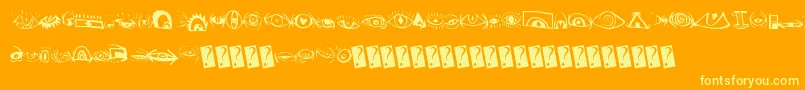 Creaturebuildereyes Font – Yellow Fonts on Orange Background