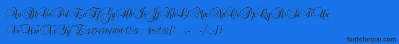 Police CopyistThin – polices noires sur fond bleu