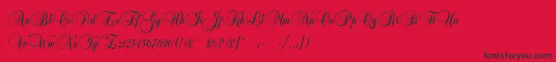 CopyistThin-Schriftart – Schwarze Schriften auf rotem Hintergrund