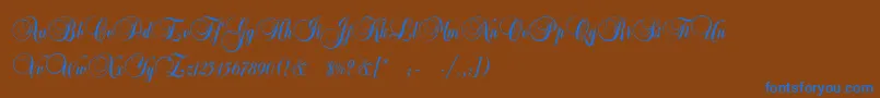 CopyistThin Font – Blue Fonts on Brown Background