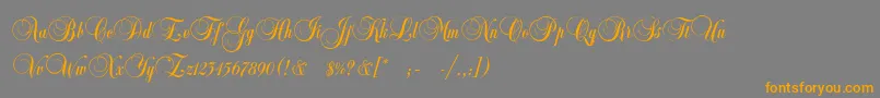 フォントCopyistThin – オレンジの文字は灰色の背景にあります。