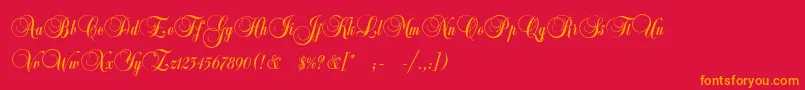 Шрифт CopyistThin – оранжевые шрифты на красном фоне