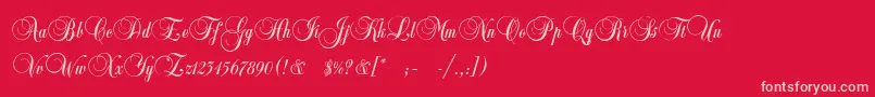 CopyistThin Font – Pink Fonts on Red Background