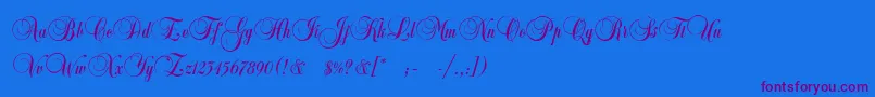 fuente CopyistThin – Fuentes Moradas Sobre Fondo Azul