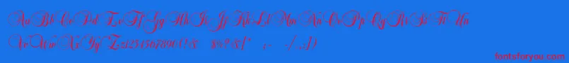 Więcej informacji o czcionce CopyistThin Czcionka CopyistThin – czerwone czcionki na niebieskim tle