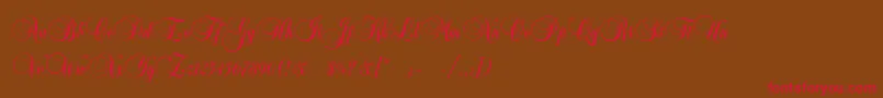CopyistThin Font – Red Fonts on Brown Background