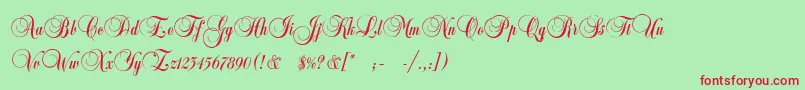 CopyistThin Font – Red Fonts on Green Background