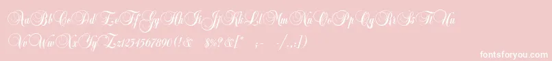 CopyistThin-Schriftart – Weiße Schriften auf rosa Hintergrund