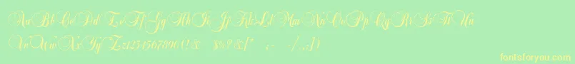 CopyistThin Font – Yellow Fonts on Green Background