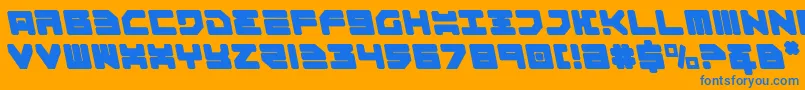 Omega3l Font – Blue Fonts on Orange Background