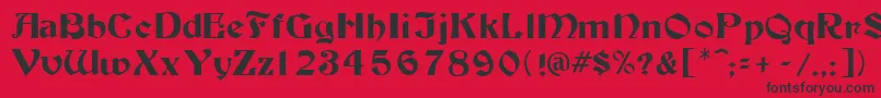 Tutbur Font – Black Fonts on Red Background