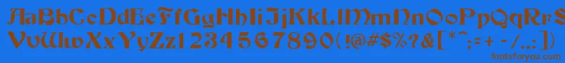 Tutbur Font – Brown Fonts on Blue Background