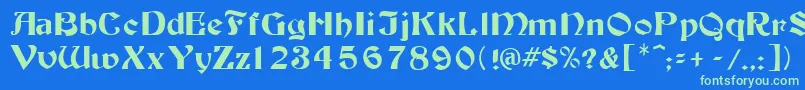 Tutbur Font – Green Fonts on Blue Background