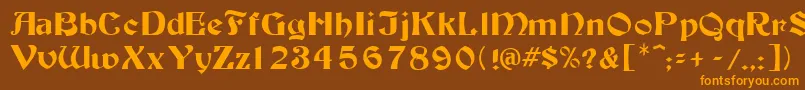 Tutbur Font – Orange Fonts on Brown Background