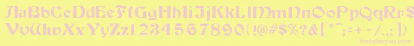 Tutbur Font – Pink Fonts on Yellow Background