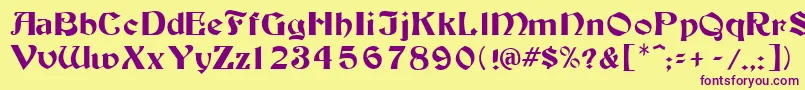 Tutbur Font – Purple Fonts on Yellow Background