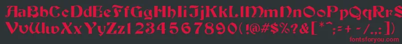 Tutbur Font – Red Fonts on Black Background
