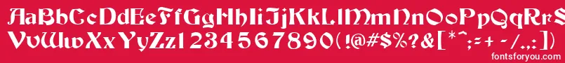 Tutbur Font – White Fonts on Red Background