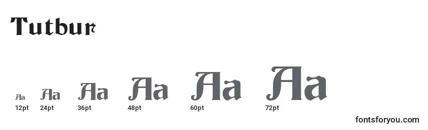 Tutbur Font Sizes