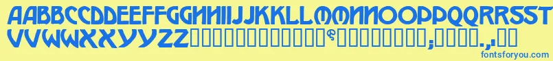 W.J.Pearce213 Font – Blue Fonts on Yellow Background