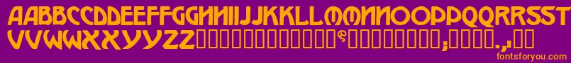 W.J.Pearce213-Schriftart – Orangefarbene Schriften auf violettem Hintergrund