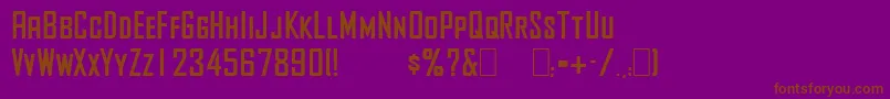 Fonte AgencyBold – fontes marrons em um fundo roxo