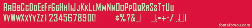 AgencyBold Font – Green Fonts on Red Background