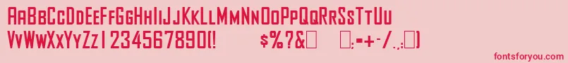 AgencyBold Font – Red Fonts on Pink Background