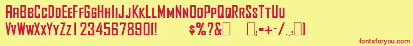 AgencyBold Font – Red Fonts on Yellow Background