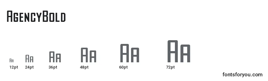 AgencyBold Font Sizes