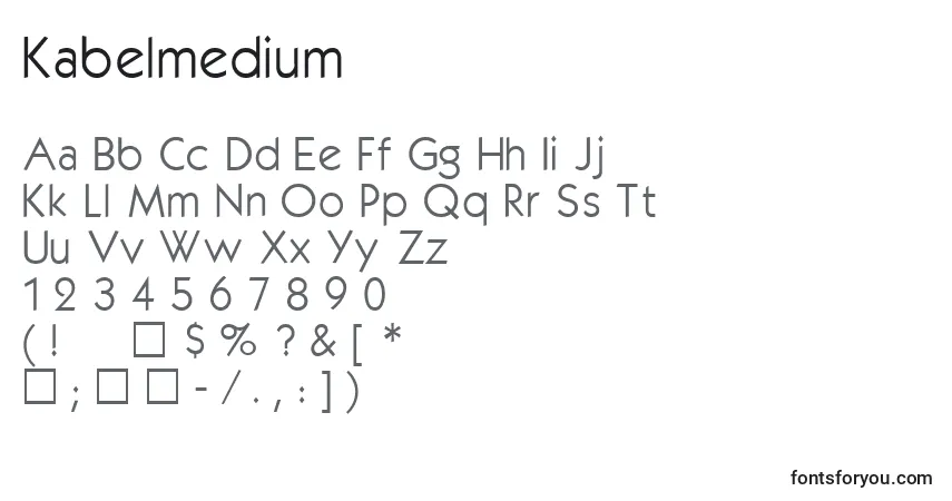 Schriftart Kabelmedium – Alphabet, Zahlen, spezielle Symbole