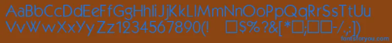 フォントKabelmedium – 茶色の背景に青い文字