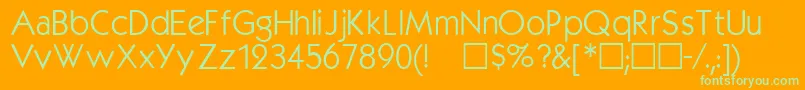 Шрифт Kabelmedium – зелёные шрифты на оранжевом фоне