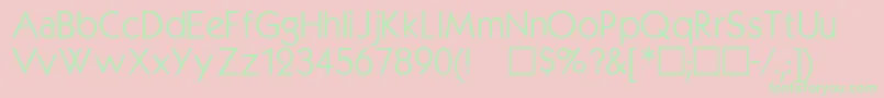 Kabelmedium-Schriftart – Grüne Schriften auf rosa Hintergrund