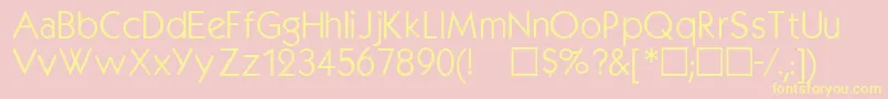 フォントKabelmedium – 黄色のフォント、ピンクの背景